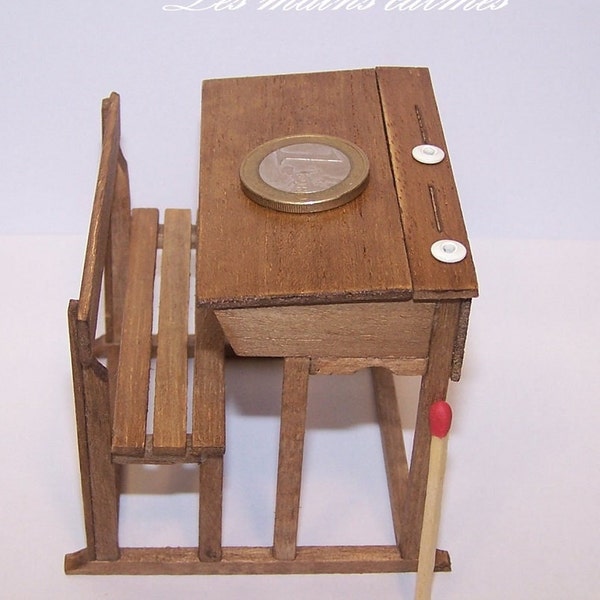 Double school desk Miniature 10eme and 12eme