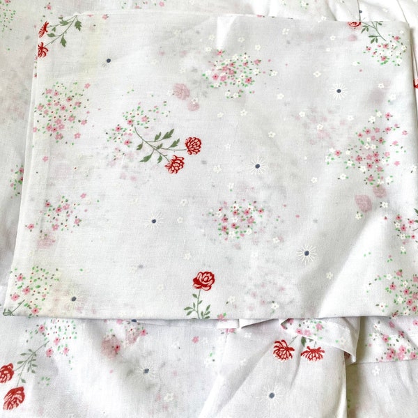Single Bed Sheet Pillowcase Vintage 1970 Cotton Stardust Linens N Things As New White Floral Roses