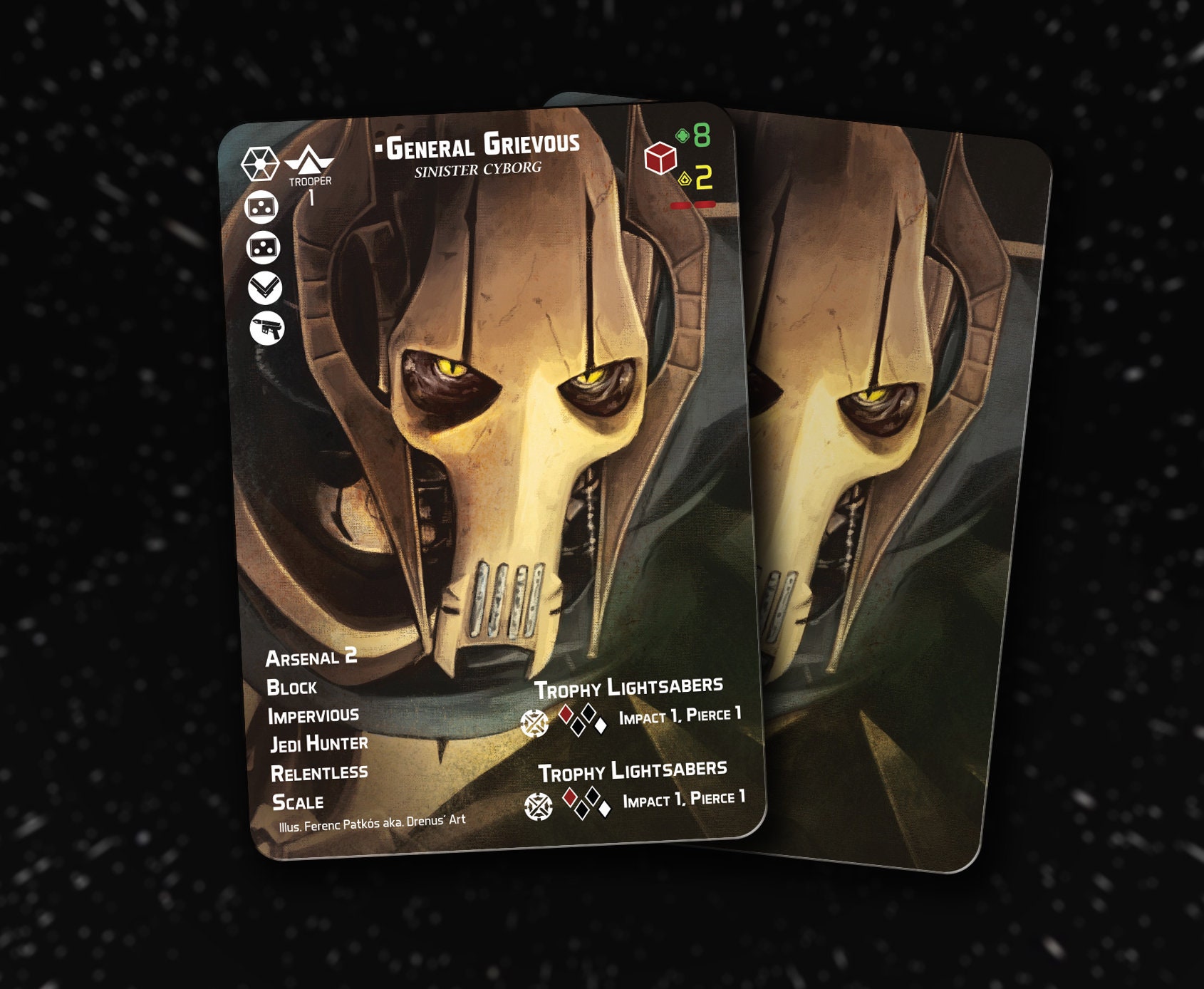 General Grievous  Star wars drawings, Dark side star wars, Star wars cards