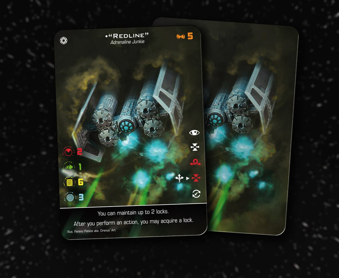 Redline tie/ca Punisher Xwing Second Edition Custom Alt Card Etsy