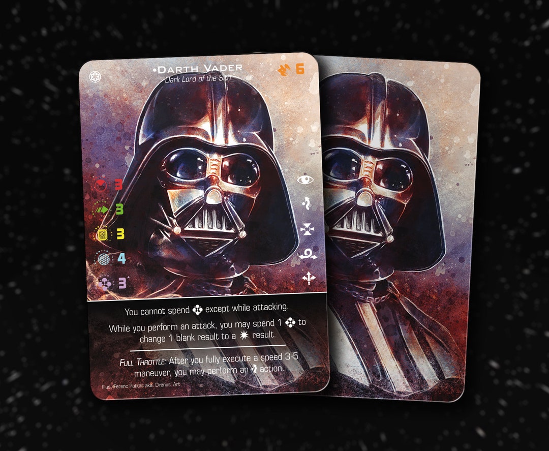 Darth Vader TIE Defender Xwing Second Edition Custom Alt Card Etsy