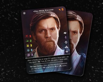 Obi-Wan Kenobi (Delta-7B Aethersprite) - X-Wing deuxième édition - carte secondaire personnalisée