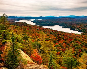 Autumn Landscape Print, Adirondack Mountains,Landscape Photo, Autumn Photography, Old Forge, Adirondack Fine Art, Nature Photography