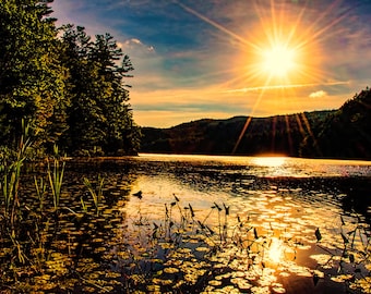 Adirondack Photo, Lake Photograph, Landscape Photograph, Eagle Lake, Adirondack Mountains, Nature Print, Adirondack Decor, Sunrise Photo