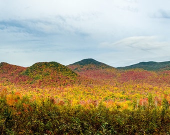 Autumn Photo, Panorama, Fall Foliage, Landscape Photograph, Fine Art Photography, Adirondack Mountains, Adirondack Photo, Mountain Photo