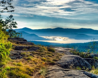 Adirondack Hiking Photo, Lake George, Cat Mountain, Bolton Landing, Adirondack Wall Art, Adirondack Print, Mountaintop View, Home Decor