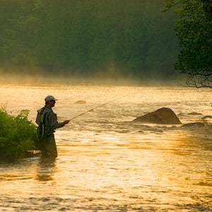 Photograph of Fly Fisherman, Adirondack Mountains, Fly Fishing Art, Trout Fishing, Adirondack Fishing, Adirondack Decor, Fly Fishing Print