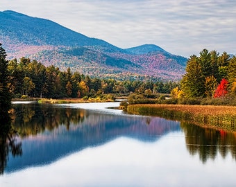 Autumn Print, Lake Placid Photo, Adirondack Mountains, Adirondack Decor, Lake Placid, Nature Photography, Art Print, Adirondack Photo