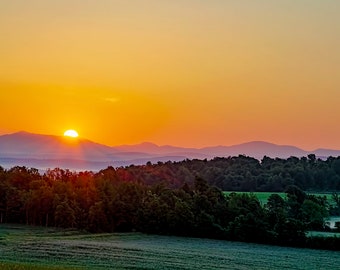 Vermont, Vermont Sunrise, Green Mountains, Country Landscape, Sunrise Photography, Field Photograph, Champlain Valley, Fine Art Photography