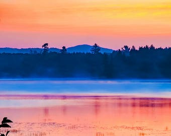 Raquette Lake, Colorful Landscape, Adirondack Print, Adirondack Sunrise, Lake Sunrise, Fine Art Photography, Decorative Print, Nature Art