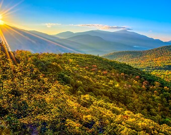 Autumn Photography, Adirondack Sunrise Print, Keene Valley, Landscape Photograph, Adirondack Sunrise,  Adirondack Fine Art, Nature Photos