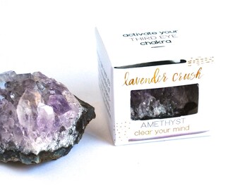 Drittes Auge Chakra Stein, roher Amethyst Cluster, metaphysischer Kristall, Achtsamkeit Geschenke für Meditation, Februar Geburtsstein-Zen Geschenk-Yogi Geschenk