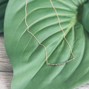 Gold Filled Bar Necklace, Gold Pyrite Necklace, Dainty Stone Necklace, Minimalist Jewelry For Her, Bridesmaid Jewelry Gifts Gemstone Jewelry