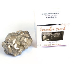 Sacral Chakra Stone, Raw Pyrite Crystal, Small Pyrite Stone, Fools Gold Nugget, Boxed Gifts for Her, Metaphysical Gift, Valentines Gifts