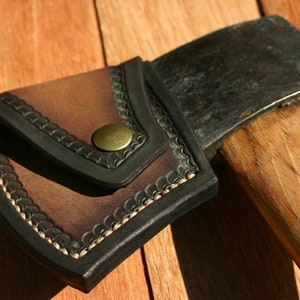 Brown Leather Axe Sheath / Universal Fit Will Custom Size To Any Axe / Multiple Color Options HandCrafted By PegCity Leather!