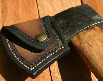 Brown Leather Axe Sheath / Universal Fit Will Custom Size To Any Axe / Multiple Color Options HandCrafted By PegCity Leather!