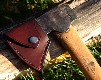 Leather Axe Sheath For Gransfors Bruk Axe Wildlife Hatchet / Quality Leather Axe Sheath Strong And Durable / PegCity Leather Custom Crafted
