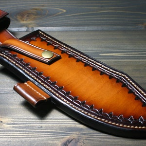 Custom Punzierte Lederscheide für Condor Hudson Bay Messer / Ledermesserscheide für Bushcrafting / Bushcraftmesser Lederscheide