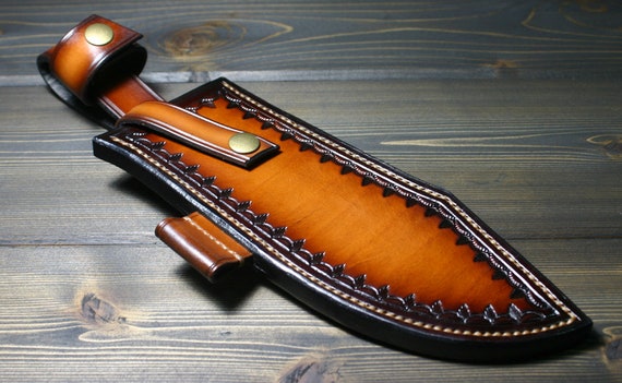 Custom Tooled Leather Knife Sheath For Condor Hudson Bay - Leather Knife Sheath Kit Canada Custom Tooled Leather Knife Sheath For Condor Hudson Bay - Leather Knife Sheath Kit Canada