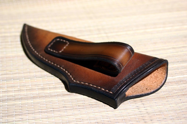 Brown Leather Knife Sheath / Western Style Knife Sheath Etsy