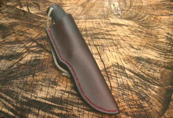 Quality Leather Knife Sheath Customized To Fit Any Knife!  Durable And Strong Sheath, Dark Brown Leather With Wide Belt Loop.  Made To Last!