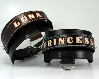 Leder Hundehalsband / benutzerdefinierte Heavy Duty Leder Hundehalsband für GROßE Hunde!  Hohe Qualität, langlebig und starke Leder Hund Kragen / angepasst!