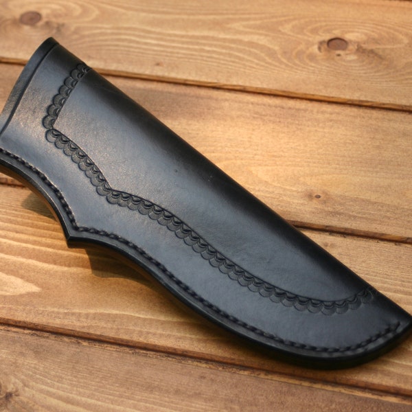 Black Leather Knife Sheath, Ready To Ship Leather Knife Sheath, Quality Leather Sheath, Durable And Thick Leather, PegCity Handcrafted!