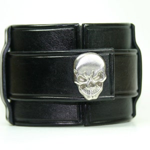 Black RockStar Skull Leather Wrist Cuff