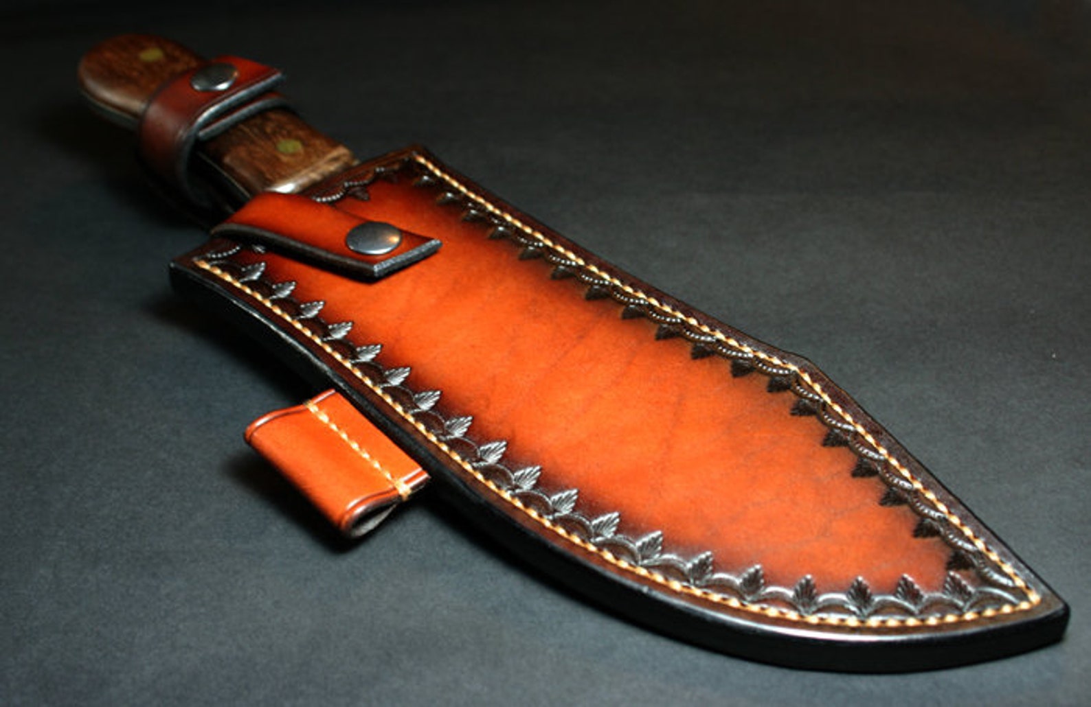 Custom Tooled Leather Knife Sheath for Condor Hudson Bay Knife ...