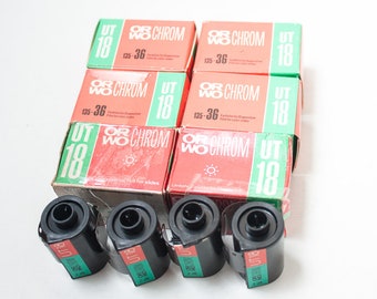 5 rolls ORWO Chrom UT18 35mm positive slide film. Reversal film. Expired film