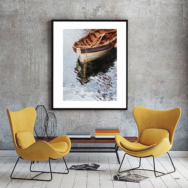 Printable Watercolor Painting Reflections 36x48 cm Original Watercolor Artwork