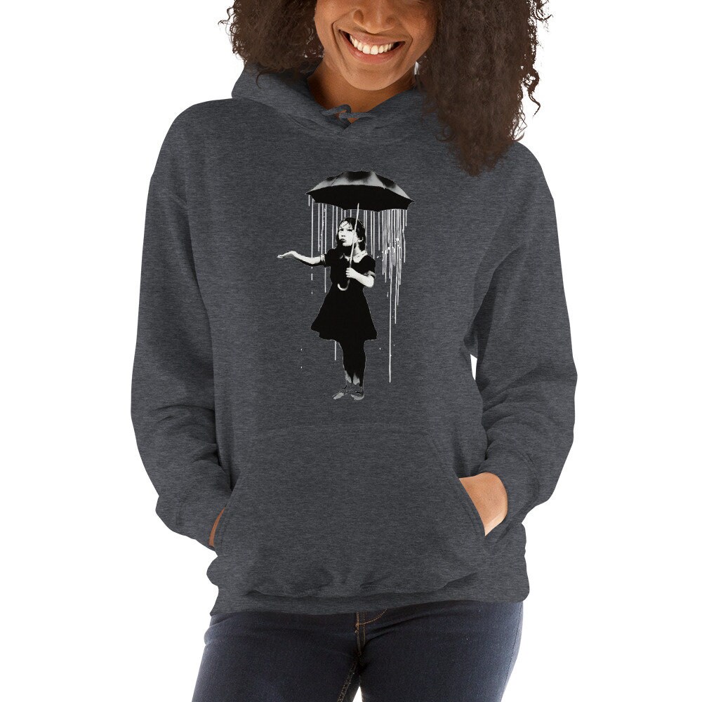 Banksy Graffiti Rain Unisex Hoodie Etsy