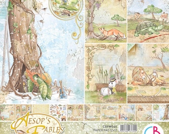 Ciao Bella AESOP&#39;S FABLES 12X12 Collection Scrapbooking  Paper Pad