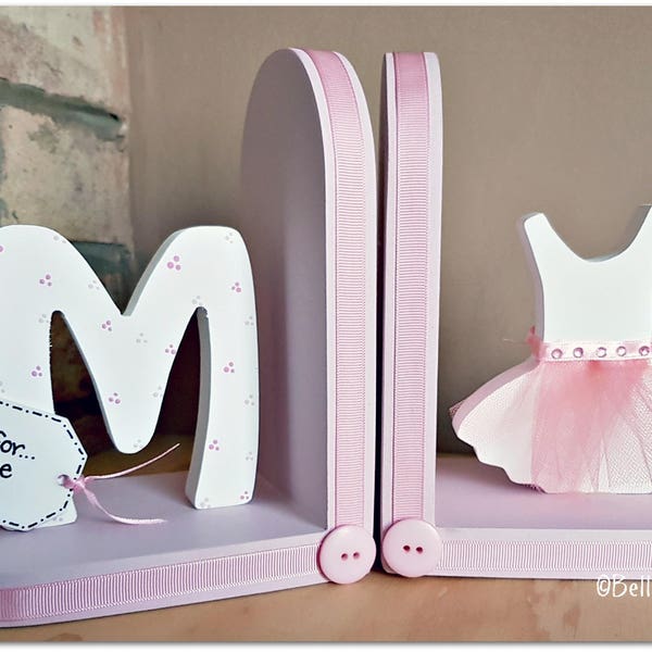 Personalised Ballet dress Bookends for children.