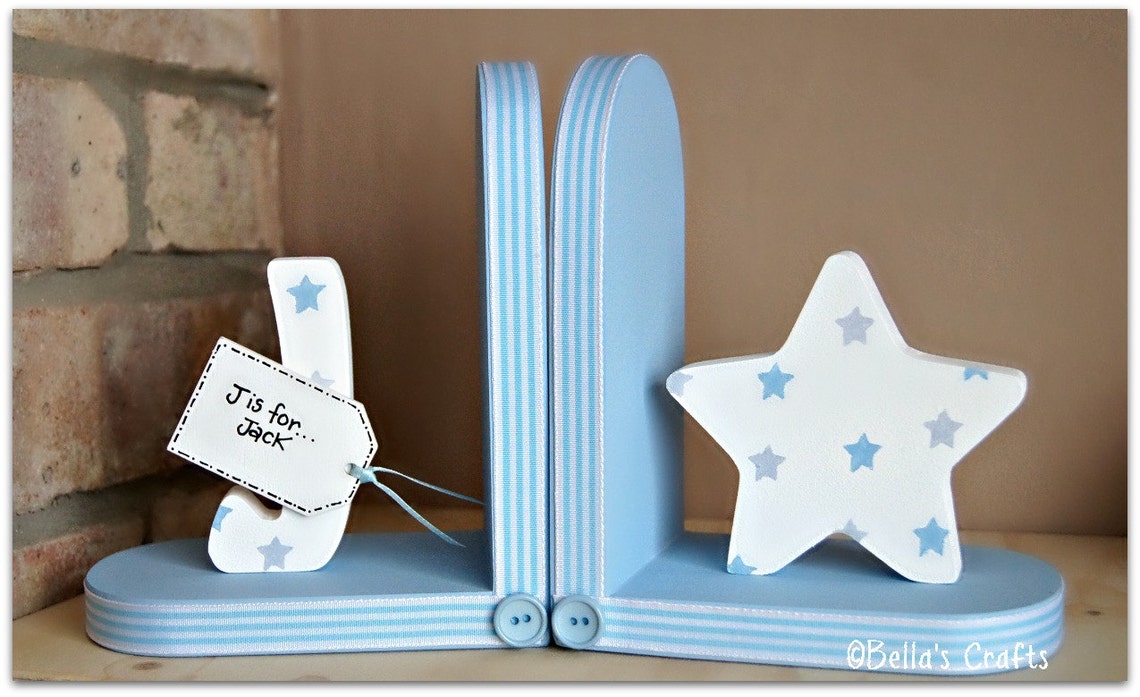 Personalised Star Bookends With Initial for Children. Etsy UK