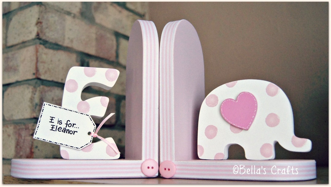 Personalised Elephant Bookends for children