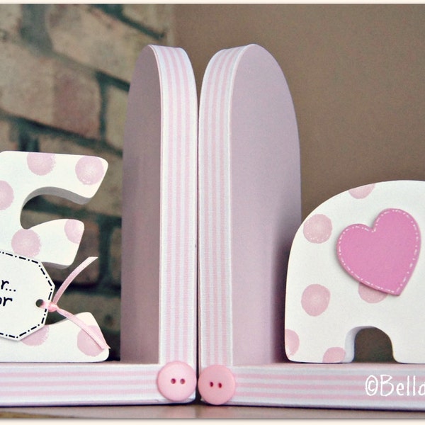 Personalised Elephant Bookends for children