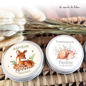 Boite à dragées personnalisée thème Faon Biche – cadeaux invités - dragées - cadeaux Baptême