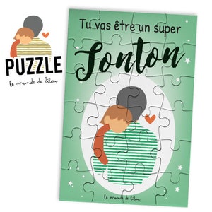 Puzzle Tu vas être un super tonton - Annonce grossesse originale - cadeau tonton tata - annonce rigolote - jeu annonce