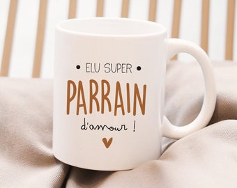 Mug personnalisé parrain | élu super parrain | cadeau parrain marraine | Super parrain | cadeau Baptême Communion