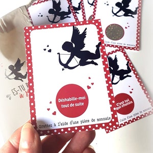 6 Tickets à gratter des Amoureux - annonce - cadeaux st Valentin - cadeaux rigolos