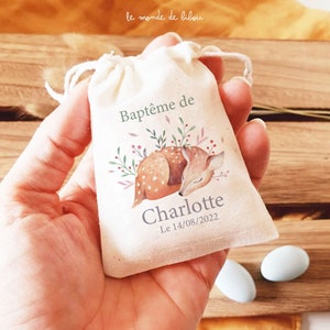 Doe sweets bag - Personalized little doe themed sweets ballotin bag | guest gifts | Baptism | Communion gifts