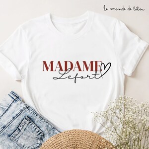 T-shirts personnalisés Monsieur et Madame Mariage duo teeshirts mariée et marié cadeau célébration mariage cadeau EVJF future mariée image 3