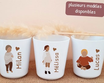 Gobelet enfant personnalisé - gobelet maternelle - verre enfant personnalisable - gobelet plastique personnalisé -  - gobelet prénom crèche