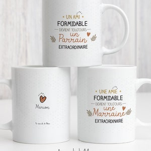 Duo Mugs Godfather Extraordinary Godmother | Godfather Godmother Gifts | 2 personalized mugs | Baptism | Communion
