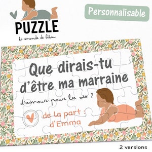 Puzzle personnalisé demande future marraine - annonce grossesse originale - cadeau marraine - demande marraine - jeu future marraine