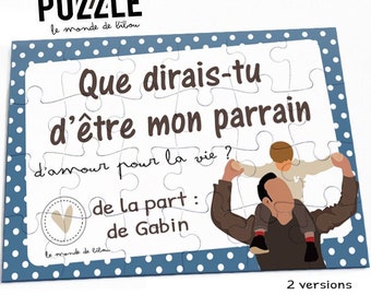 Puzzle personnalisé que dirais tu d'être mon parrain - demande futur parrain - annonce grossesse originale - cadeau parrain & marraine