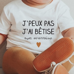 Collection Bêtise avec marraine ou parrain body t-shirt bébé et enfant cartes demande parrain marraine Tshirt marraine