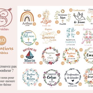 Baptism Guest Favor - Personalized Favor Bag for Sugared Almonds, 80 Themes Available - Ceremony Favors - Baptism Guest Favor Bag image 7