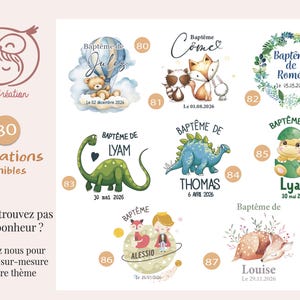 Baptism Guest Favor - Personalized Favor Bag for Sugared Almonds, 80 Themes Available - Ceremony Favors - Baptism Guest Favor Bag image 12